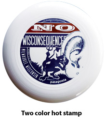 One color hot stamped disc